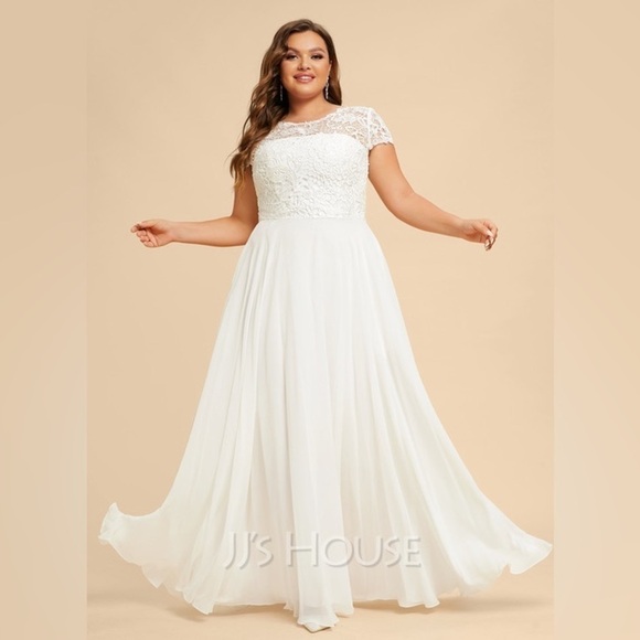 JJs House | Dresses | Jj House Aline Scoop Floorlength Chiffon Lace ...